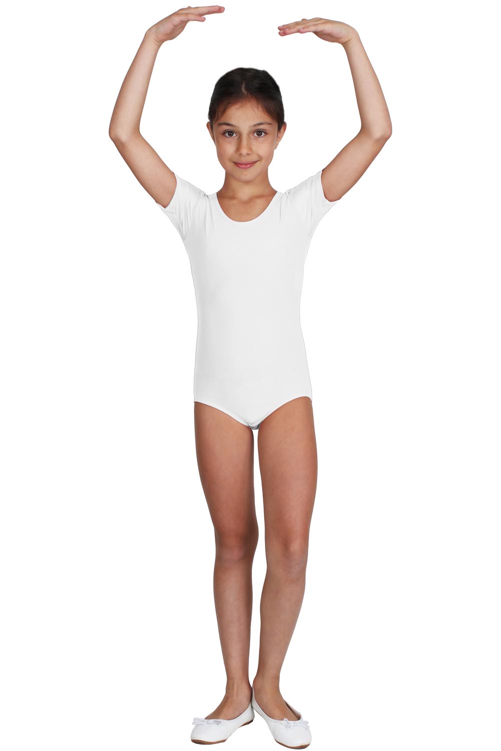 BODY DANZA LYCRA MEZZA MANICA BIANCO BAMBINA